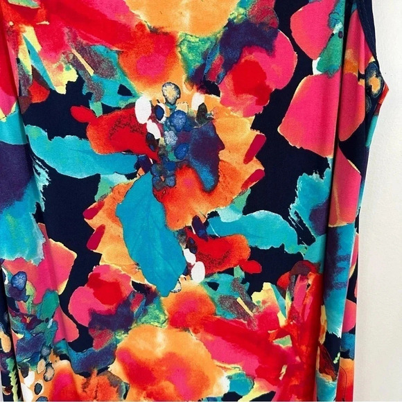 Avenue Women's Multicolor Floral & Navy Blue Block Sleeveless Maxi Size 18/20 - Picture 4 of 8